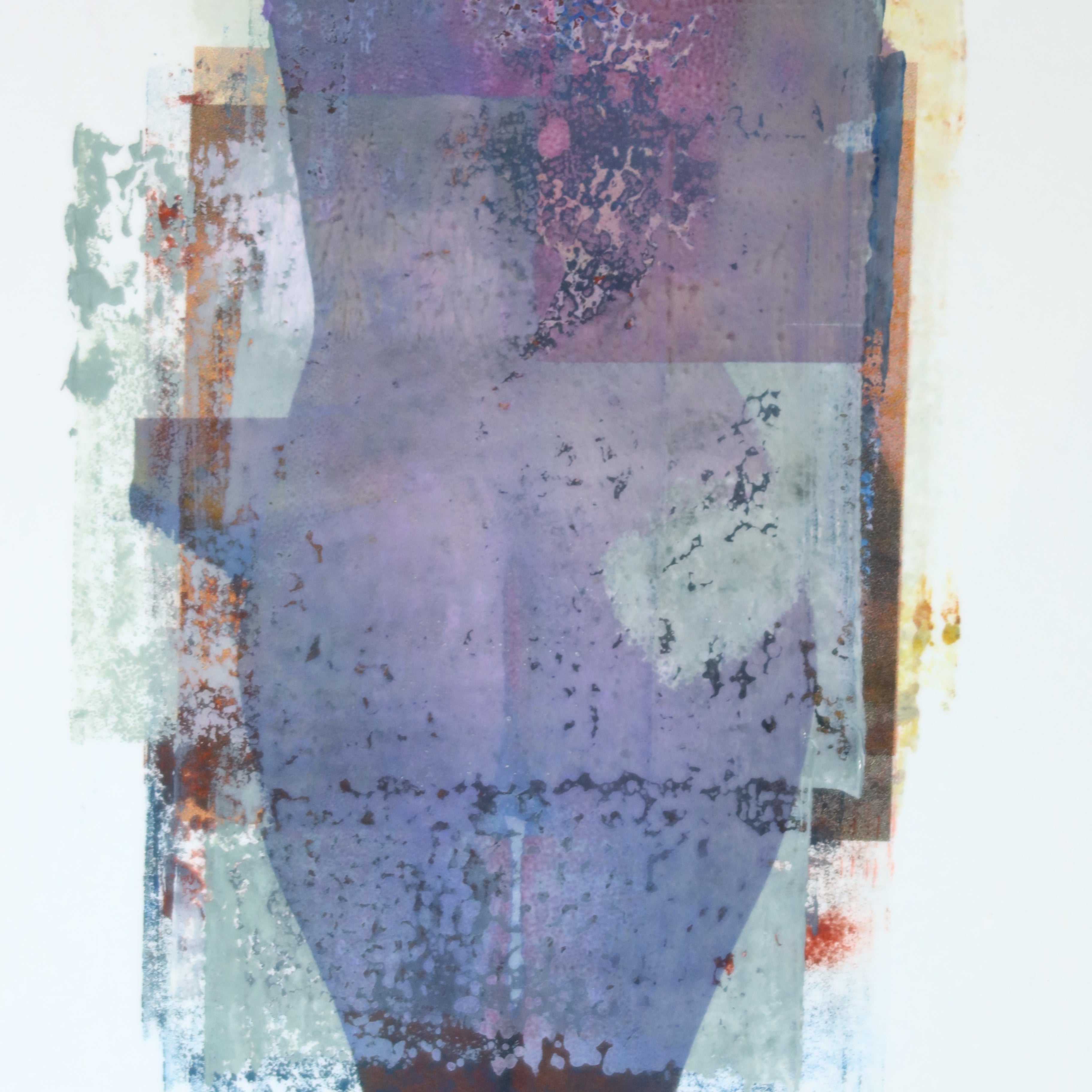Œuvre originale de la collection Corpus, monotype contemporain, image imprimée, recherche artistique autour du corps et de la matière