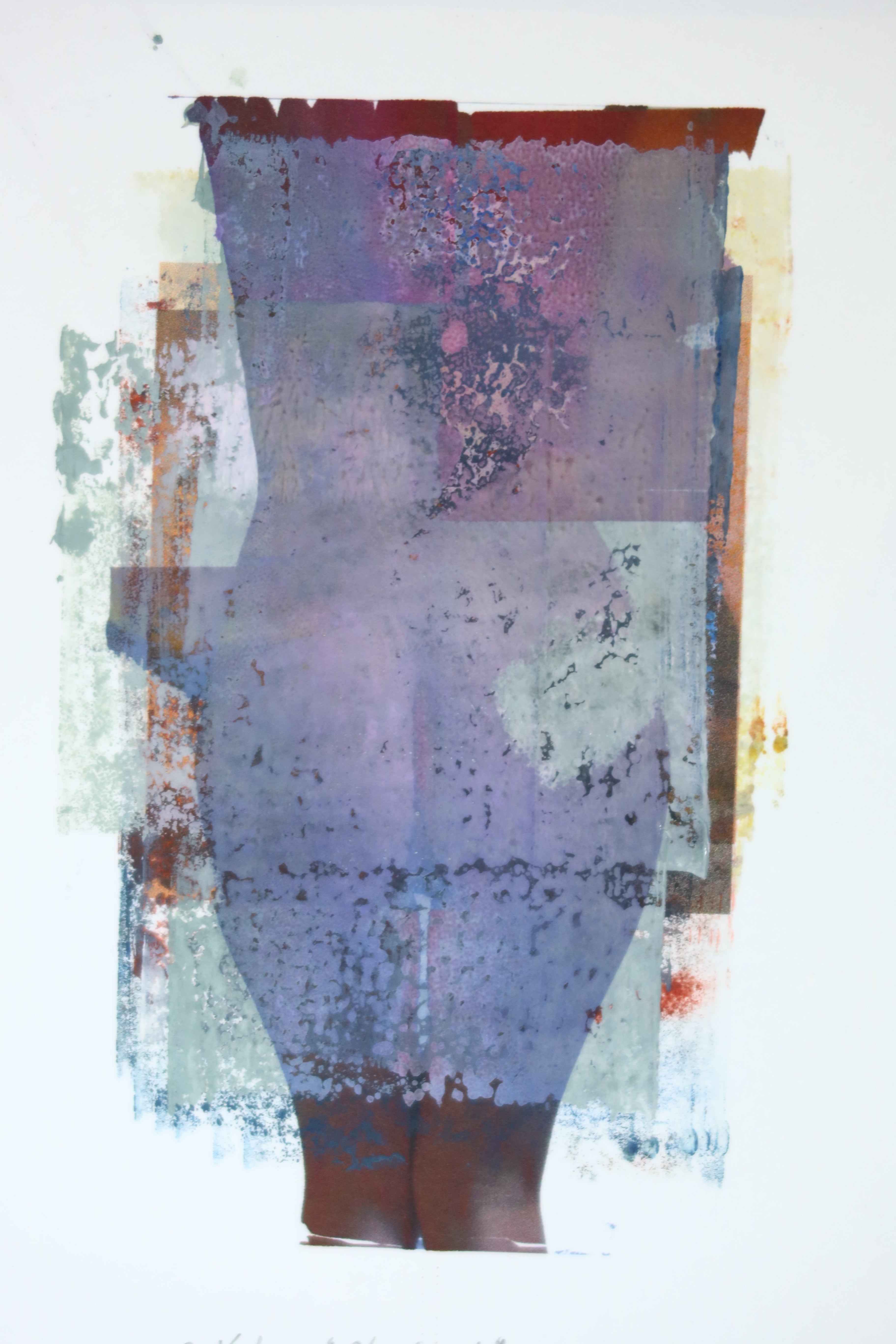 Œuvre originale de la collection Corpus, monotype contemporain, image imprimée, recherche artistique autour du corps et de la matière