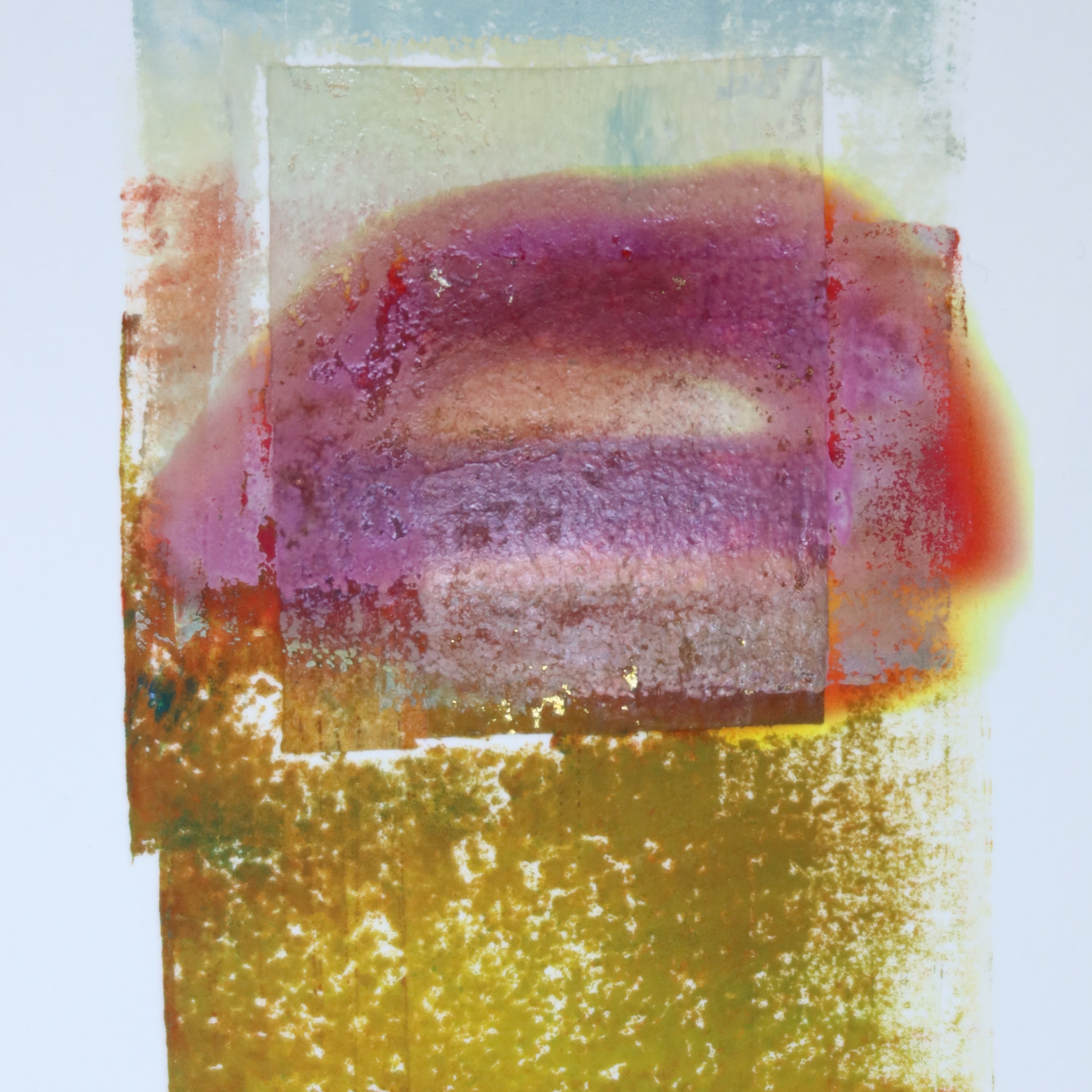 Œuvre originale de la collection Corpus, monotype contemporain, image imprimée, recherche artistique sur le corps et la matière