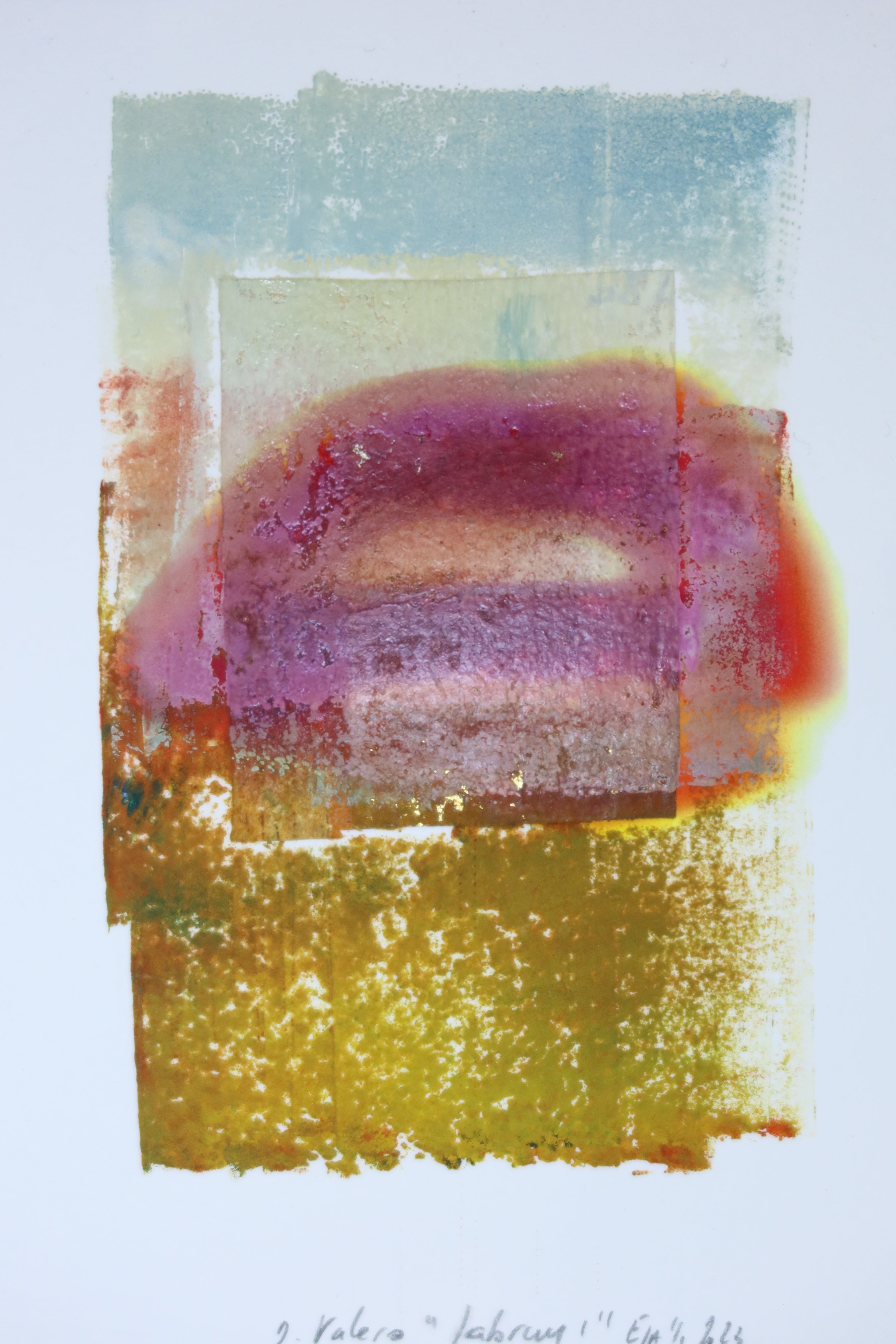 Œuvre originale de la collection Corpus, monotype contemporain, image imprimée, recherche artistique sur le corps et la matière